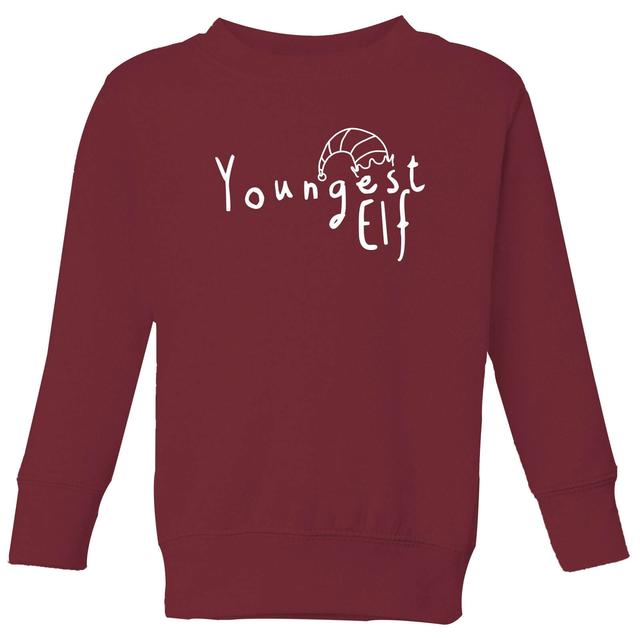 Youngest Elf Kids' Sweatshirt - Burgundy - 9-10 Years - Burgundy on Productcaster.