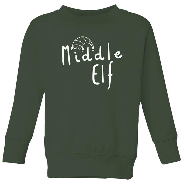 Middle Christmas Elf Kids' Sweatshirt - Green - 7-8 Jahre - Grün on Productcaster.