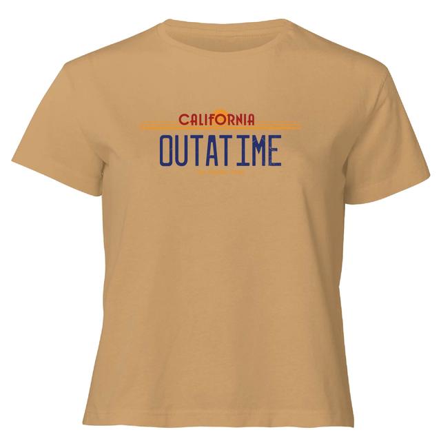 Camiseta corta para mujer Back to the Future Outatime Plate - Gris oscuro - M - Tan on Productcaster.