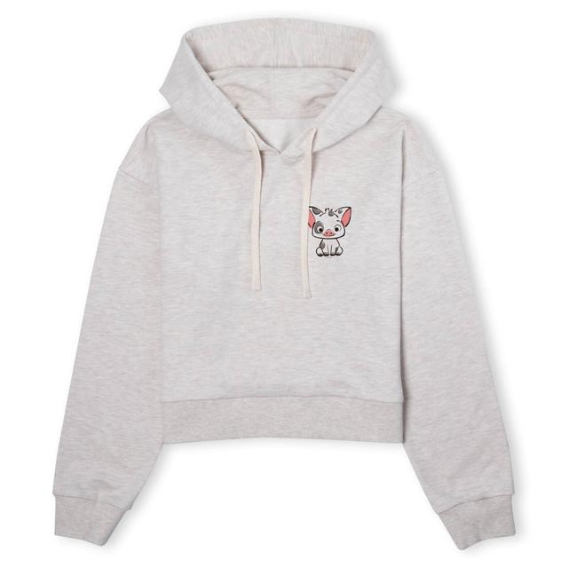 Sudadera con capucha corta para mujer Pua The Pig de Moana - Crudo jaspeado - XL - Ecru marl on Productcaster.