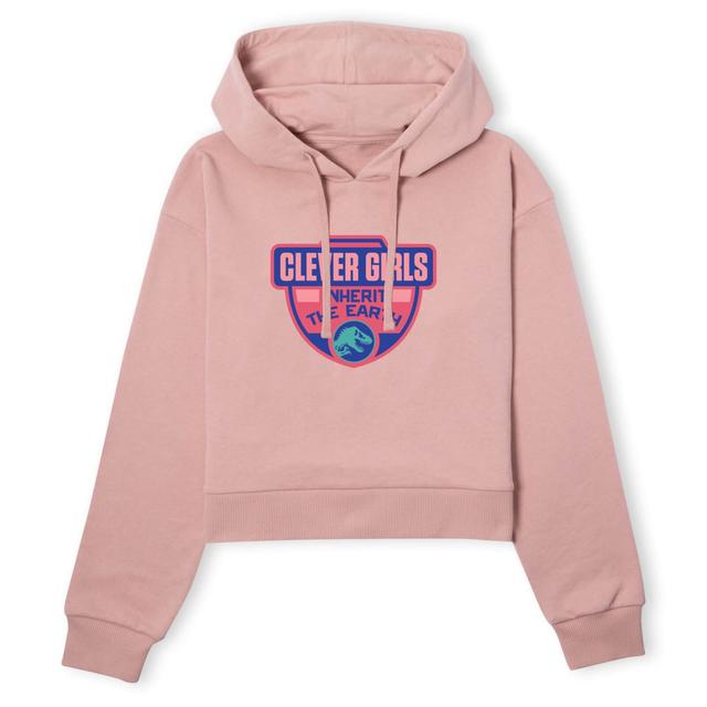 Jurassic Park Clever Girls Inherit The Earth Women's Cropped Hoodie - Dusty Pink - S - Dusty pink on Productcaster.