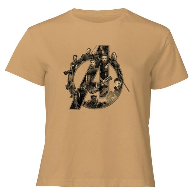 Marvel Avengers Logo Women's Cropped T-Shirt - Tan - L - Tan on Productcaster.