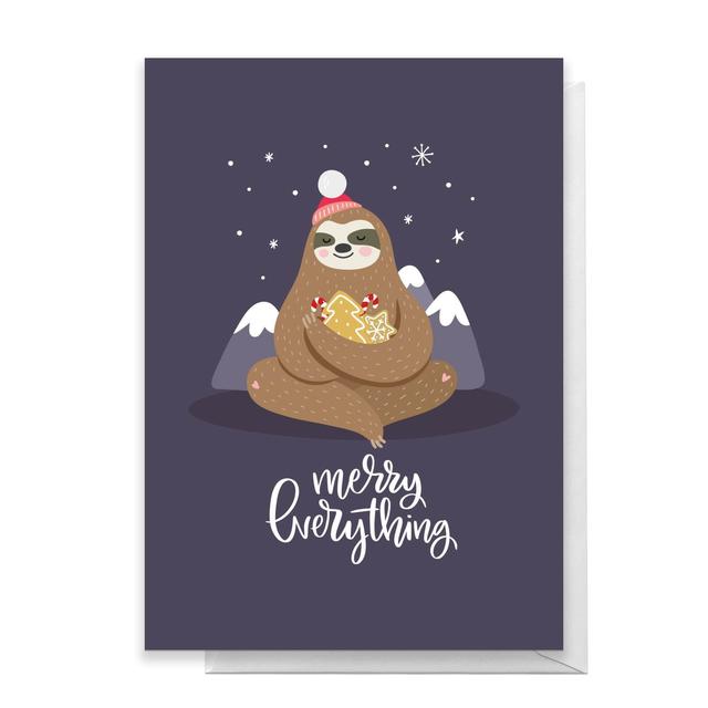 Sloth Merry Christmas Greetings Card - Large Card on Productcaster.