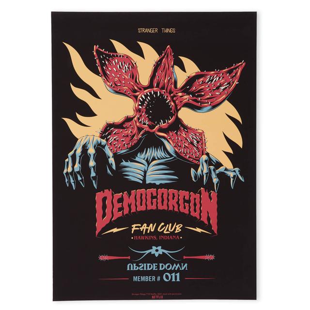 Impresión artística - El club de fans del Demogorgon en giclée - A3 - Wooden Frame on Productcaster.