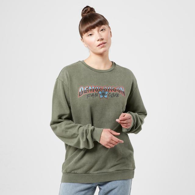 Stranger Things Demogorgon Fan Club Sweatshirt - Khaki Acid Wash - XXL - Khaki Acid Wash on Productcaster.