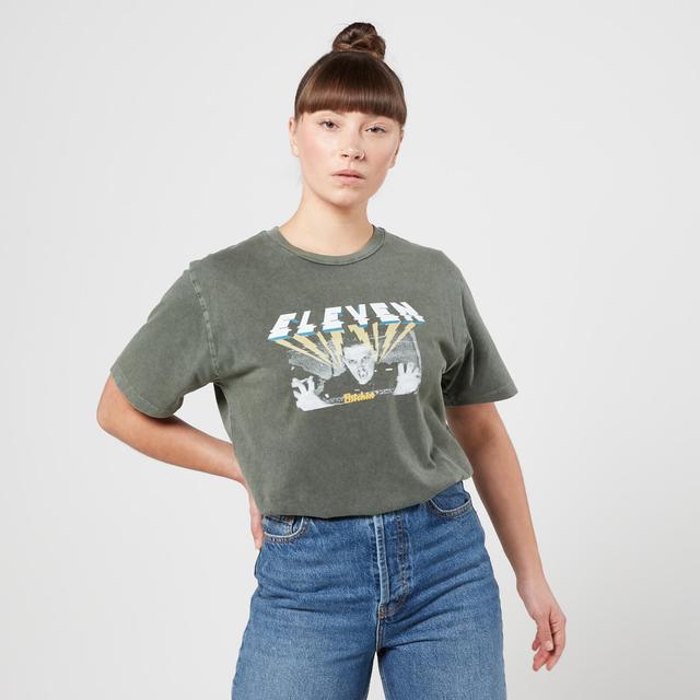 Stranger Things Eleven Bitchin' Männer T-Shirt - Khaki Acid Wash - S - Khaki Acid Wash on Productcaster.