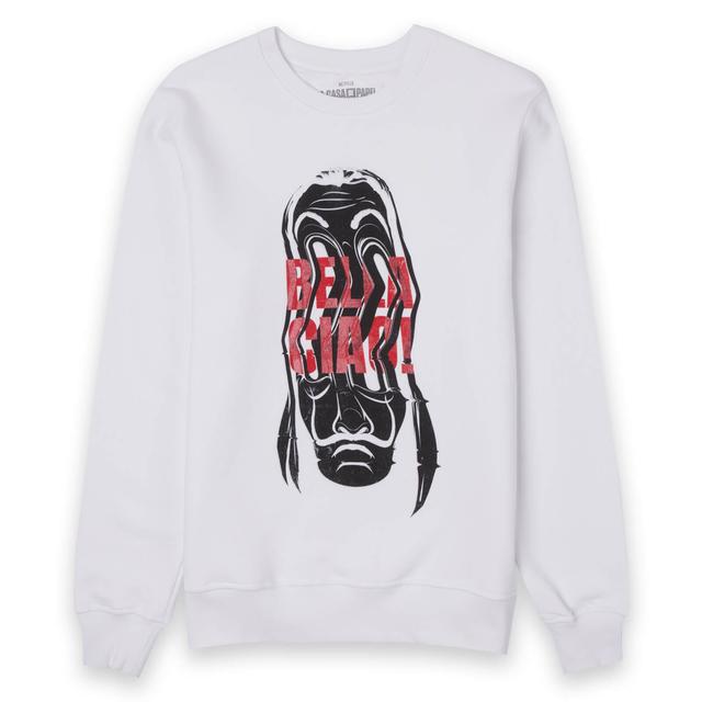 Money Heist Distorted Dali Mask Unisex Jumper - White - L - White on Productcaster.