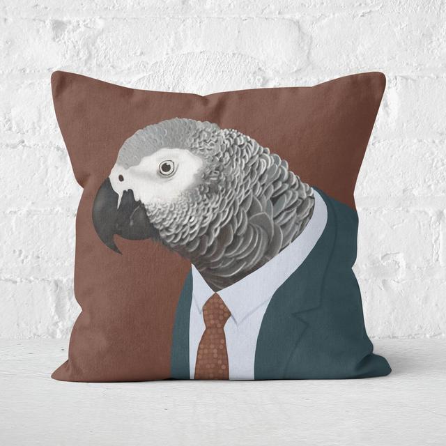 Fashionable African Grey Parrot Square Cushion - 50x50cm - Soft Touch on Productcaster.