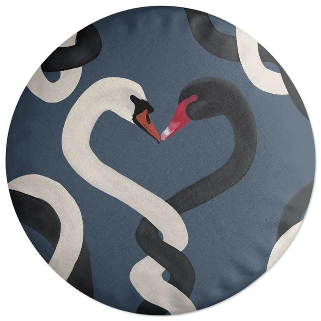 Decorsome Swan Love Round Cushion on Productcaster.