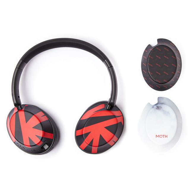 MOTH Red Dash Over-Ear Headphones & Caps on Productcaster.