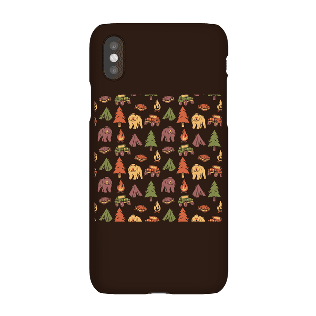 Pattern Camping Tree Fire Smores Tents Phone Case for iPhone and Android - iPhone 8 - Snap Hülle Matt on Productcaster.