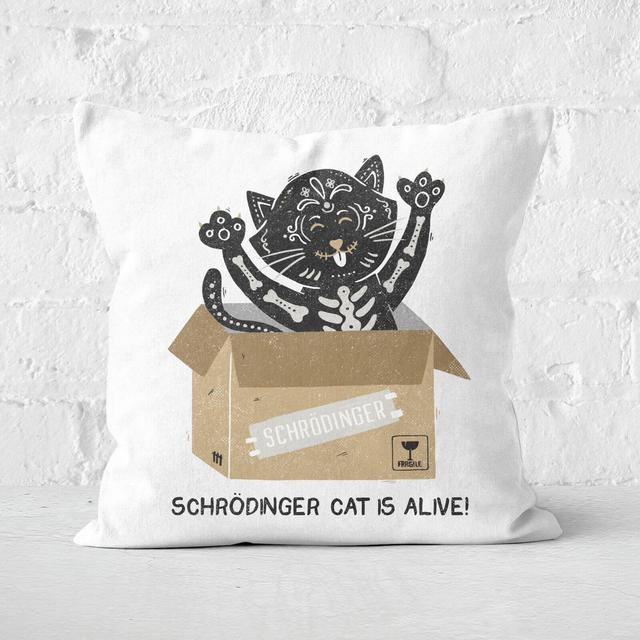 Am I Alive Schro?dinger Cat Square Cushion - 40x40cm - Soft Touch on Productcaster.