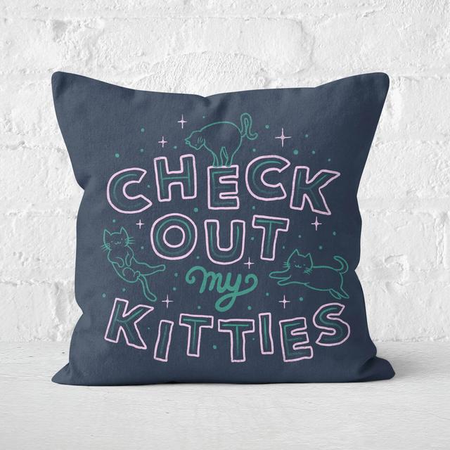 Check Out My Kitties Square Cushion - 50x50cm - Soft Touch on Productcaster.