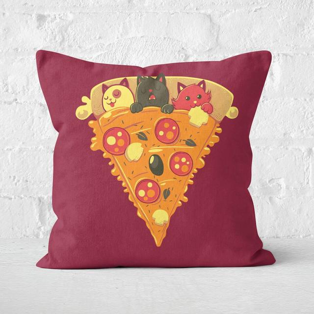 Pizza Cat Square Cushion - 40x40cm - Soft Touch on Productcaster.