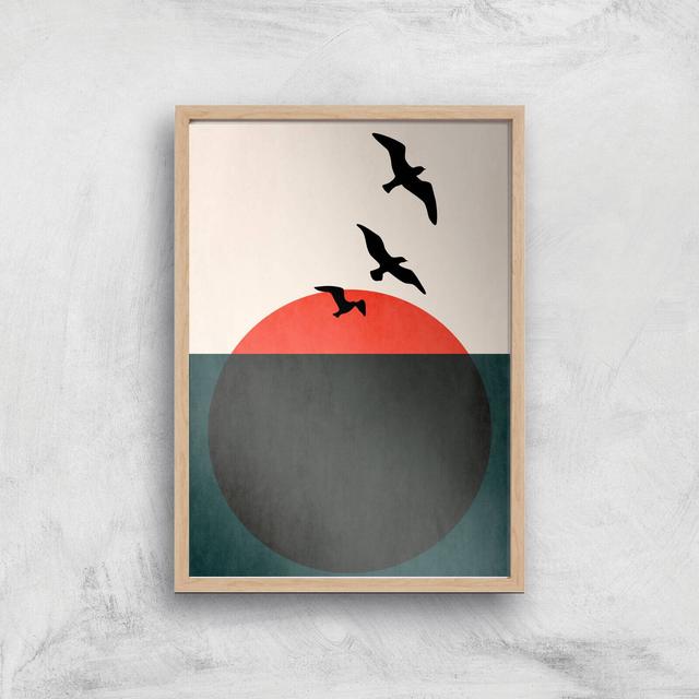 Borris Photography Sunset Breeze Giclee Art Print - A4 - Wooden Frame on Productcaster.