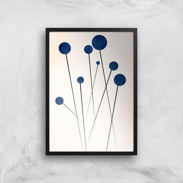 Borris Photography Blue Flowers In The Wilderness Giclee Art Print - A3 - Black Frame on Productcaster.