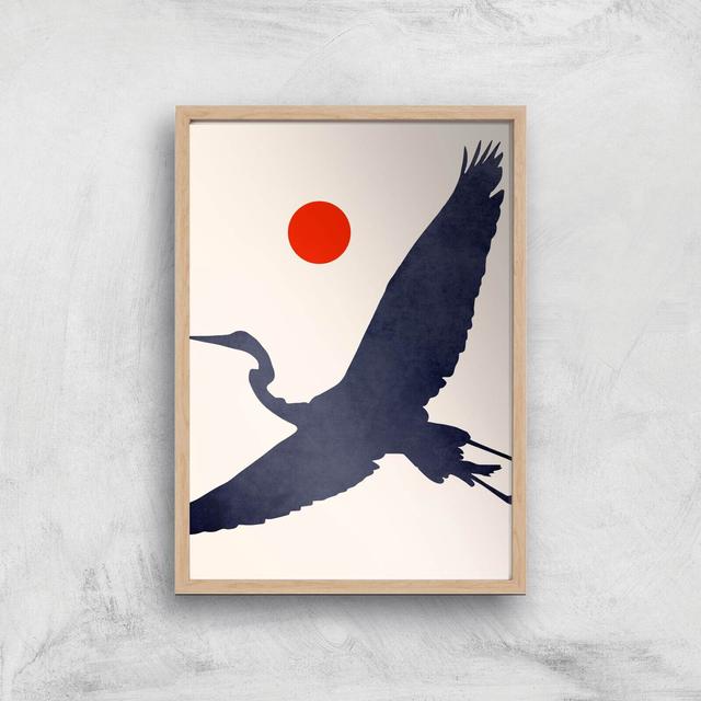 Borris Photography Crane Giclee Art Print - A2 - Wooden Frame on Productcaster.