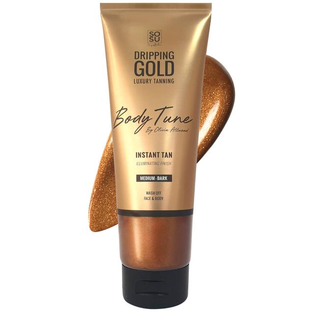 SOSU Dripping Gold Bodytune Shimmer 125ml (Various Colours) - Medium-Dark on Productcaster.