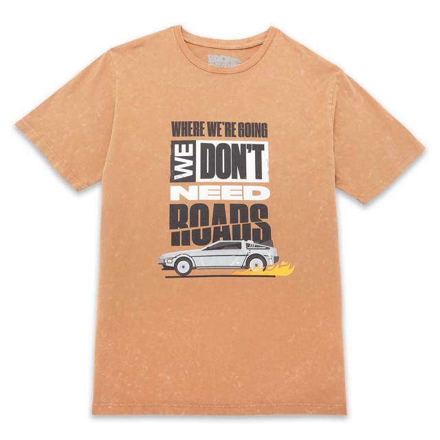 Back to the Future Where We're Going We Don't Need Roads Unisex T-Shirt - Tan - XL on Productcaster.