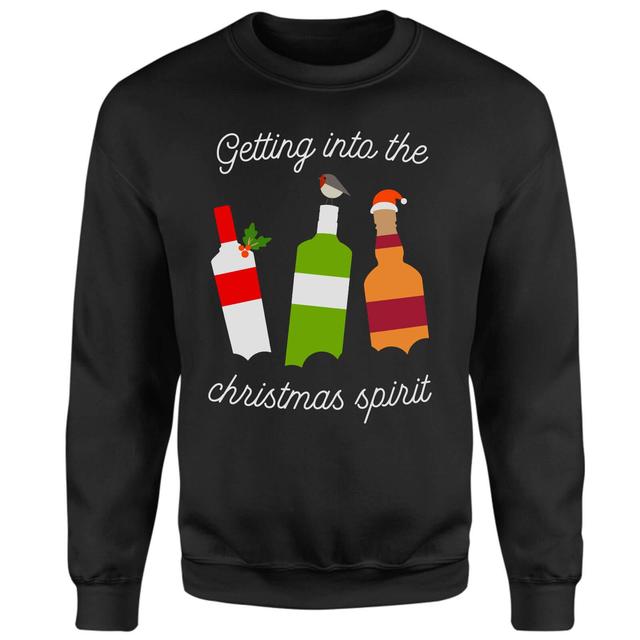 Christmas Night Spirits Unisex Sweatshirt - Black - S - Schwarz on Productcaster.