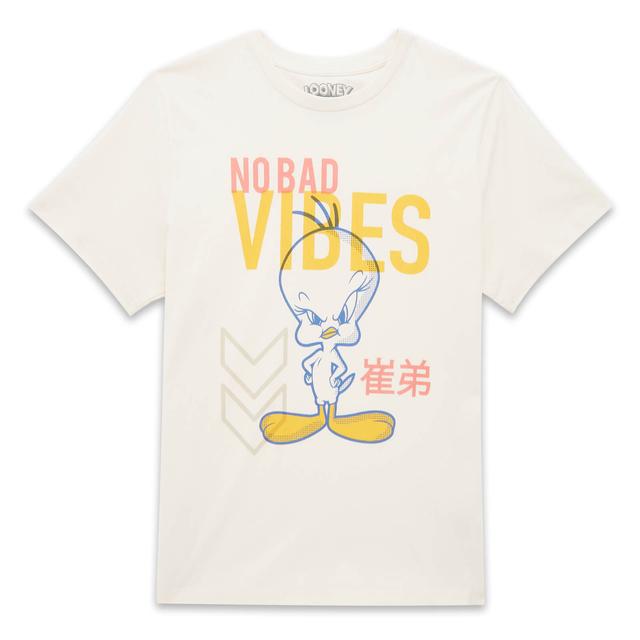 Camiseta unisex No Bad Vibes de Looney Tunes - Crema - L - Crema on Productcaster.