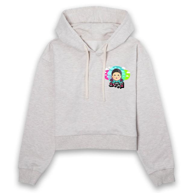 Sudadera con capucha corta para mujer Squid Game Giant Doll - Crudo jaspeado - L - Ecru marl on Productcaster.