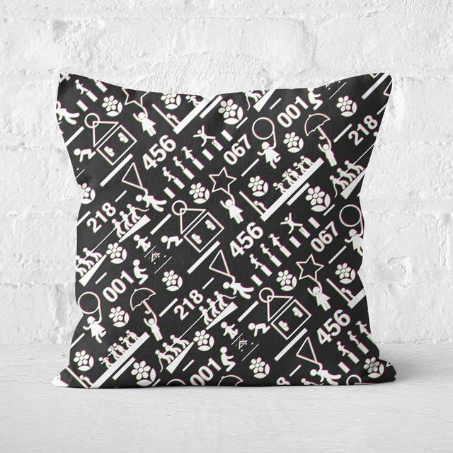 Squid Game Games Glitch Square Cushion - 40x40cm - Soft Touch on Productcaster.