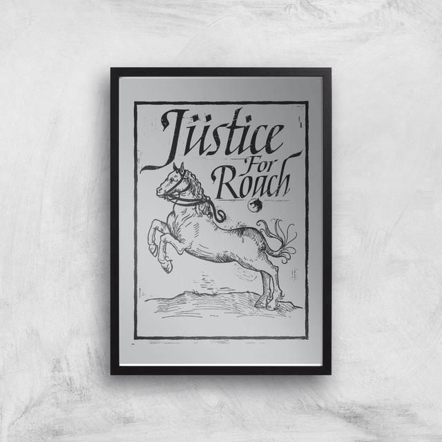 The Witcher Justice For Roach Giclee Art Print - A4 - Svart ram on Productcaster.