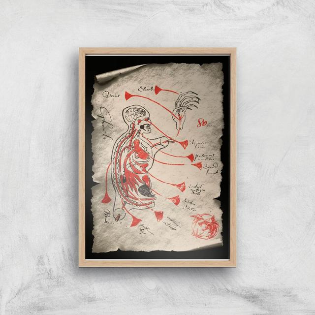 The Witcher Sketched Giclee Art Print - A2 - Wooden Frame on Productcaster.