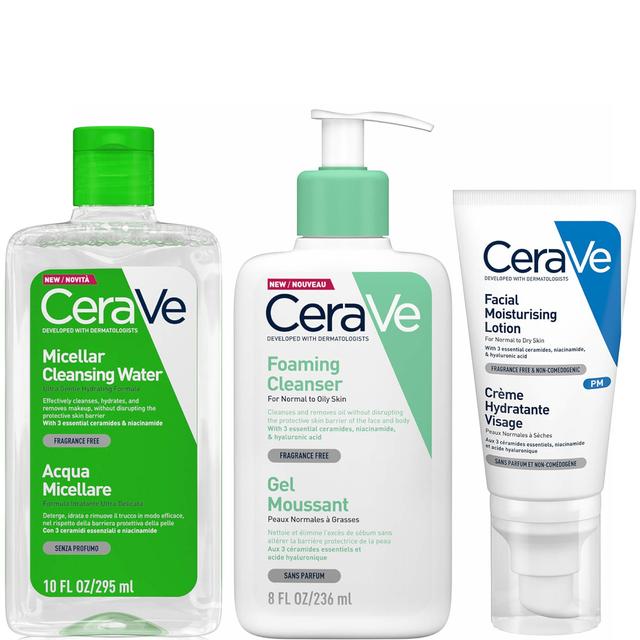 CeraVe Foaming 3 Step Double Cleanse and Moisturise Bundle on Productcaster.