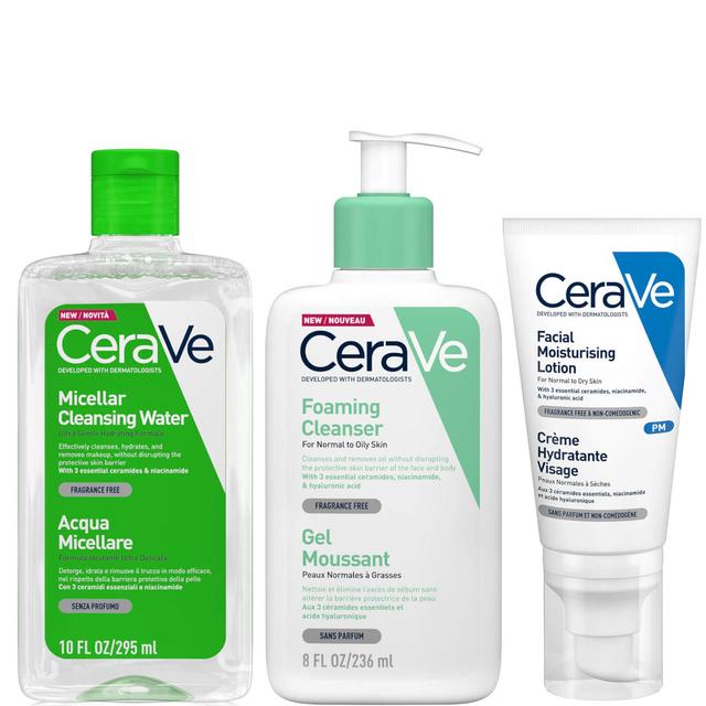 CeraVe Foaming 3 Step Double Cleanse and Moisturise Bundle on Productcaster.