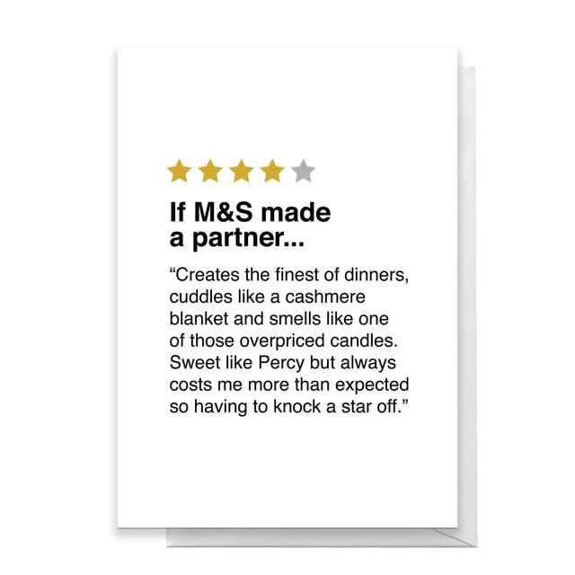 If M&S Made A Partner... Greetings Card - Large Card on Productcaster.