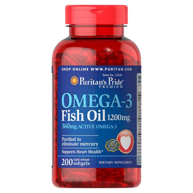 Puritan's Pride Omega 3 Visolie 1200 mg - 200 softgels on Productcaster.