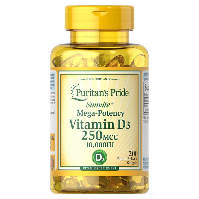 Puritan's Pride Vitamine D 10000 IE - 200 softgels on Productcaster.