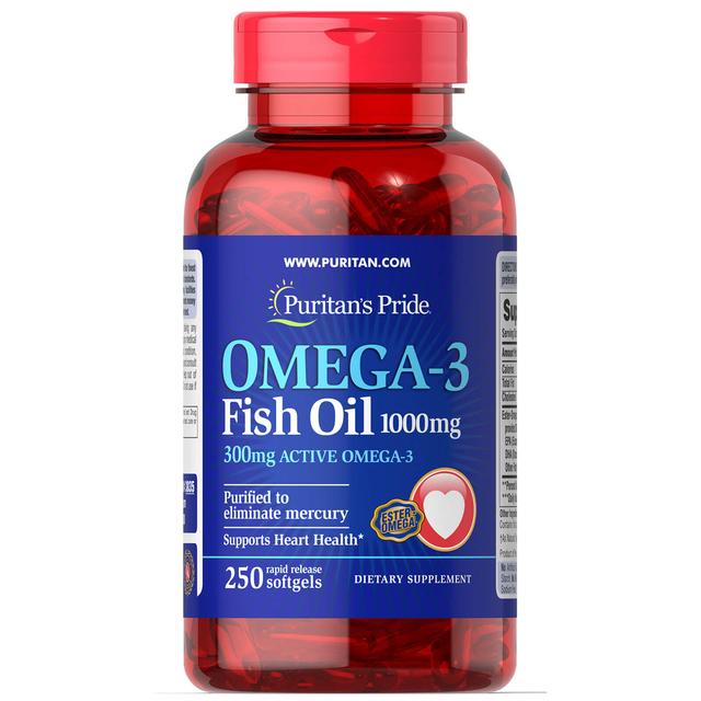 Puritan's Pride Omega 3 Visolie 1000 mg - 250 softgels on Productcaster.