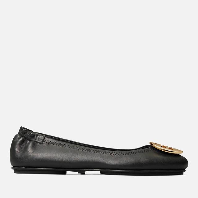 Tory Burch Women's Minnie Travel Leather Ballet Flats - Black/Gold - UK 5 on Productcaster.