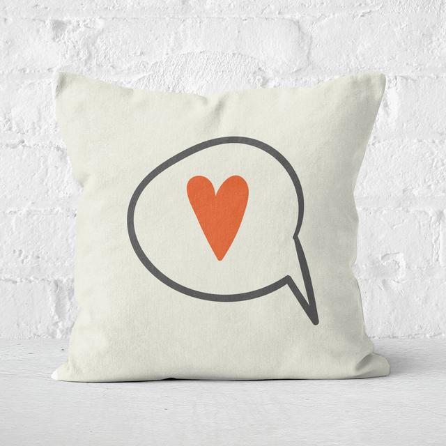 Love Speech Bubble Square Cushion - 50x50cm - Soft Touch on Productcaster.