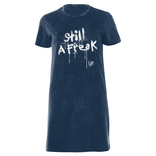 Korn Still A Freak Women's T-Shirt Dress - Navy Acid Wash - L on Productcaster.