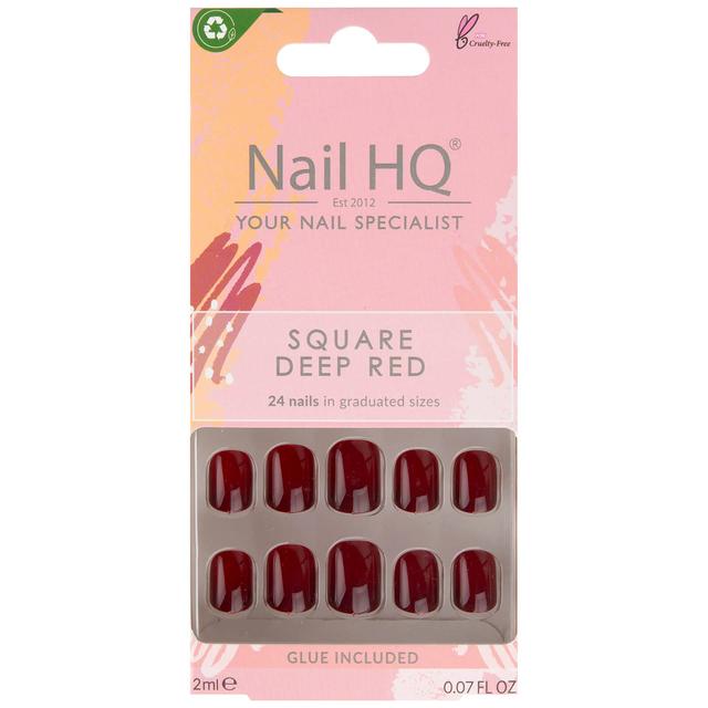 Nail HQ Square Nails Deep Red (24 Pieces) on Productcaster.