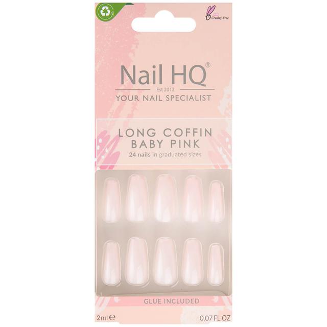 Nail HQ Long Coffin Baby Pink Nails (24 Pieces) on Productcaster.