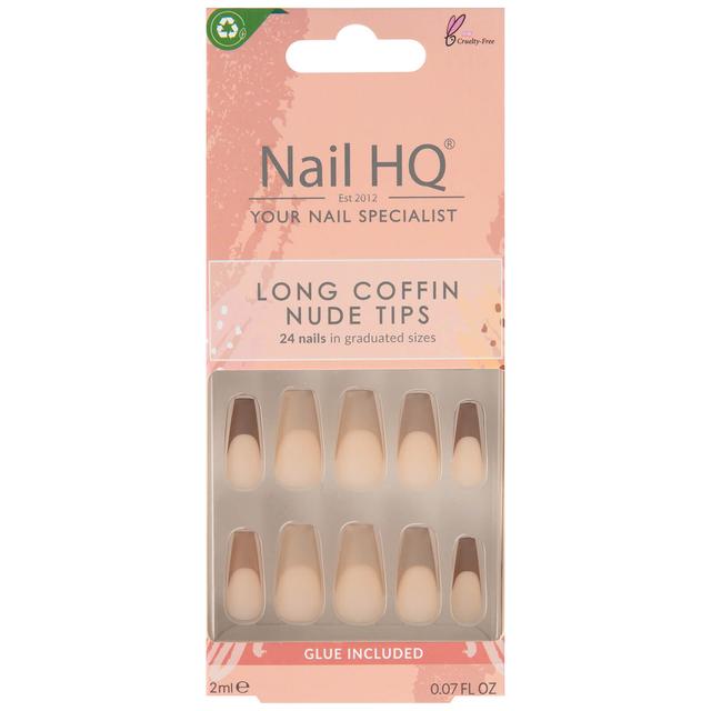 Nail HQ Long Coffin Nude Tip Nails (24 Pieces) on Productcaster.