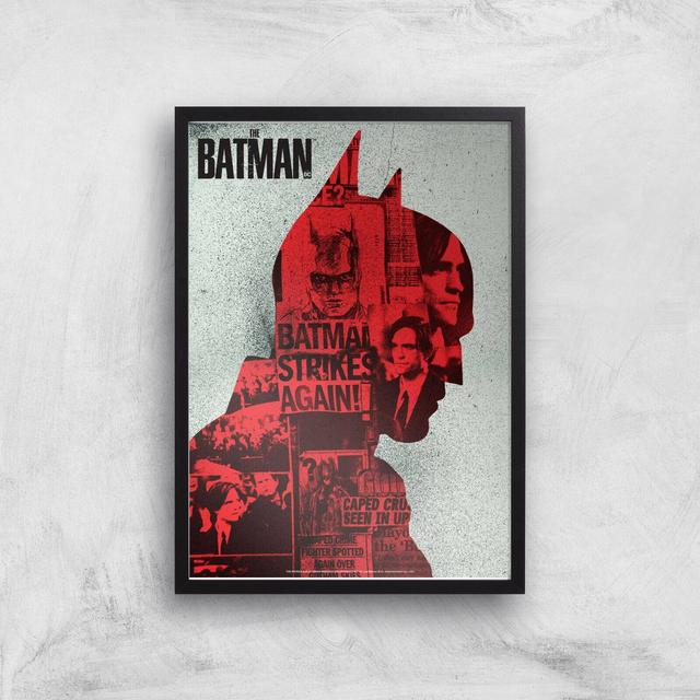 The Batman Silhouette Giclee Art Print - A4 - Black Frame on Productcaster.