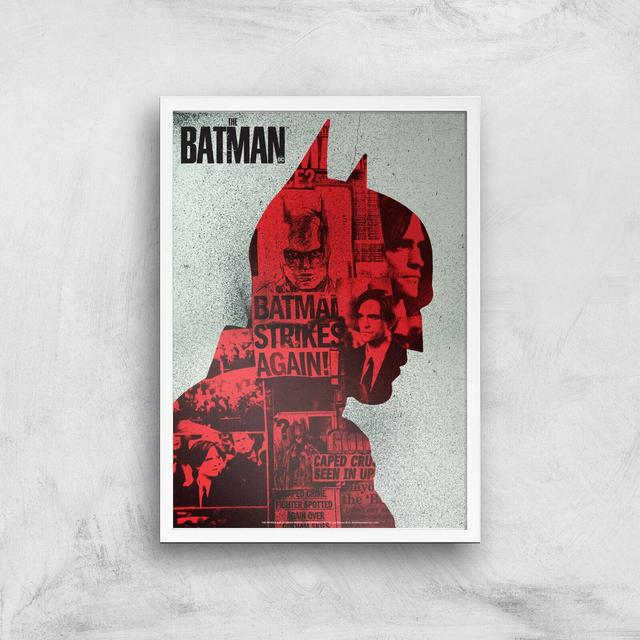 The Batman Silhouette Giclee Art Print - A3 - Vit ram on Productcaster.