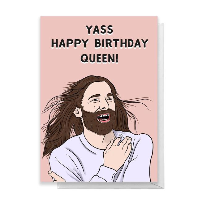 Yass Happy Birthday Queen! Greetings Card - Large Card on Productcaster.