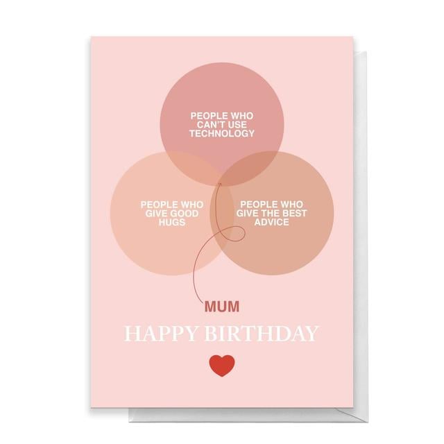 Mum Venn Diagram Happy Birthday Greetings Card - Standard Card on Productcaster.