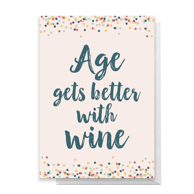 Age Gets Better With Wine Greetings Card - Large Card on Productcaster.