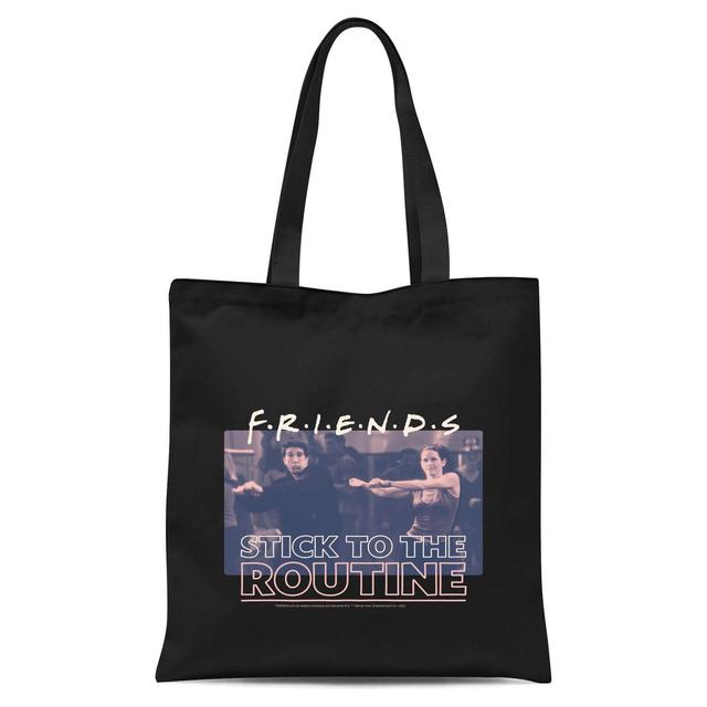 Friends Stick To The Routine Tote Bag - Black on Productcaster.