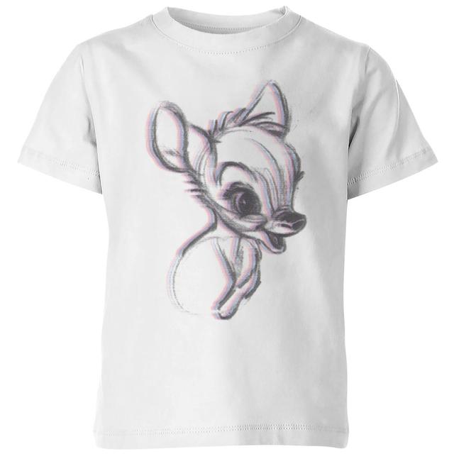 Disney Happy Bambi Sketch Kids' T-Shirt - White - 3-4 Jahre - Weiß on Productcaster.