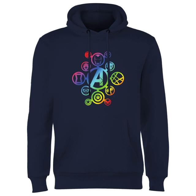 Avengers Rainbow Icon Hoodie - Navy - S on Productcaster.