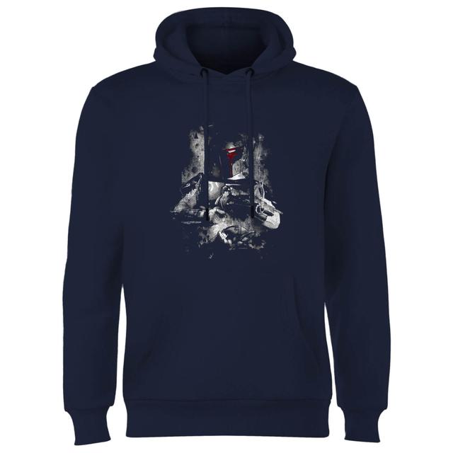 Star Wars Classic Boba Fett Distressed Hoodie - Navy - XXL on Productcaster.